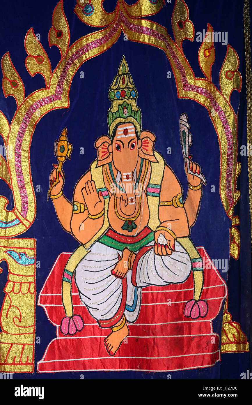 Sri Mariamman temple hindou. Ganesha aussi connu sous le nom de Ganapati et Vinayaka, est l'une des plus vénérée déités dans le panthéon hindou. Singapour. Banque D'Images