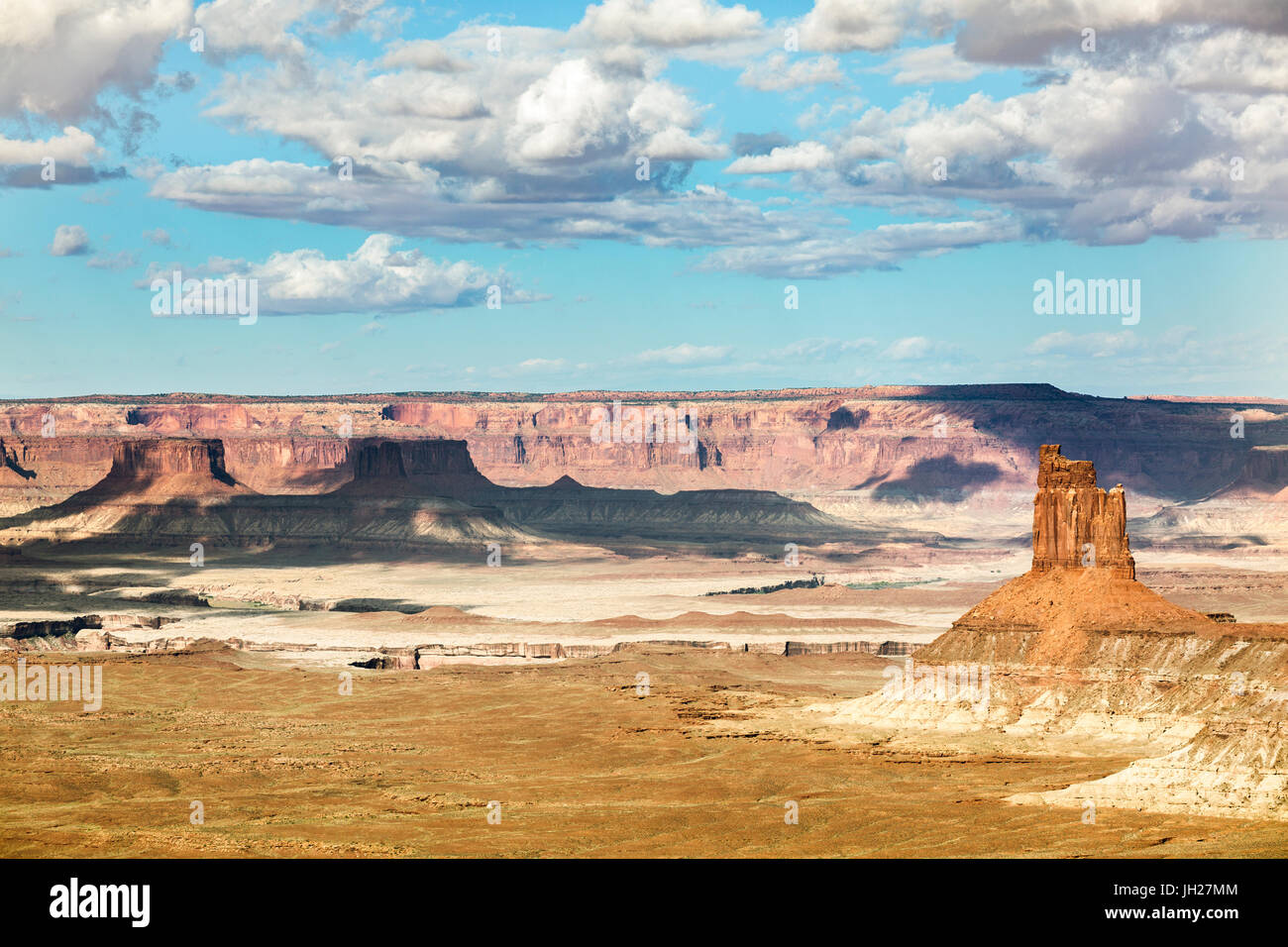 Rock formation, donnent sur la rivière Verte, Parc National de Canyonlands, Moab, Utah, États-Unis d'Amérique, Amérique du Nord Banque D'Images