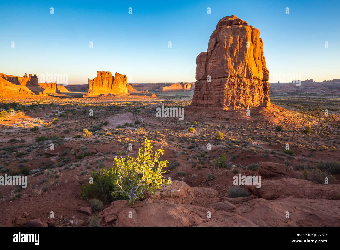 Paysage de Montagnes La Sal, Arches National Park, Moab, Utah, États-Unis d'Amérique, Amérique du Nord Banque D'Images
