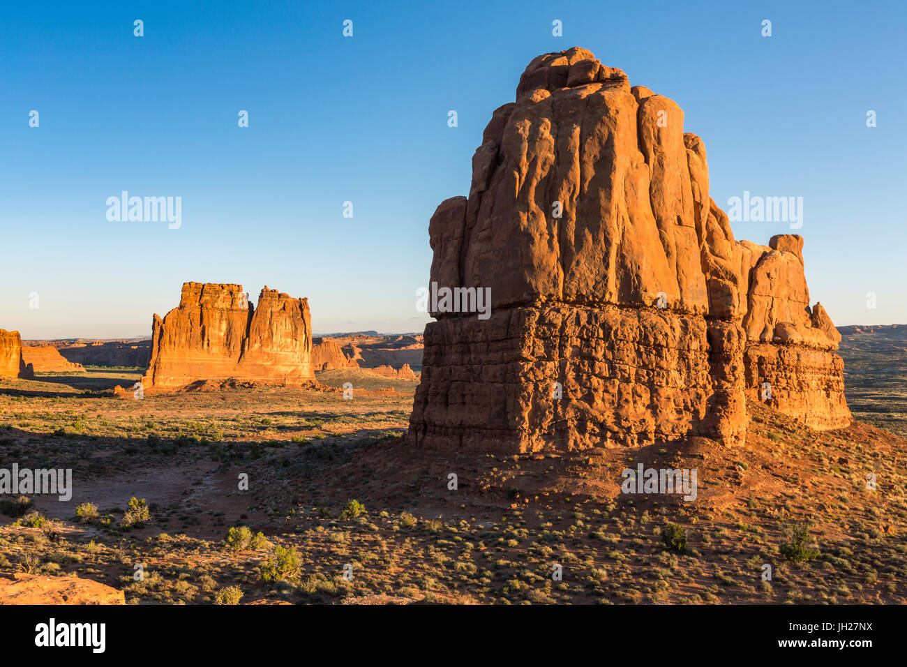 Paysage de Montagnes La Sal, Arches National Park, Moab, Utah, États-Unis d'Amérique, Amérique du Nord Banque D'Images