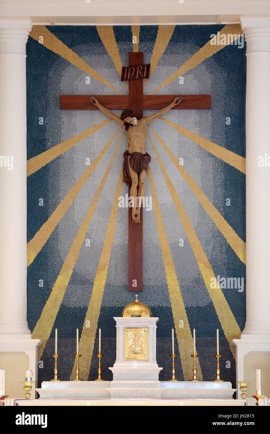 Cathédrale du Bon Pasteur. Jésus sur la croix. La crucifixion. Singapour. Banque D'Images