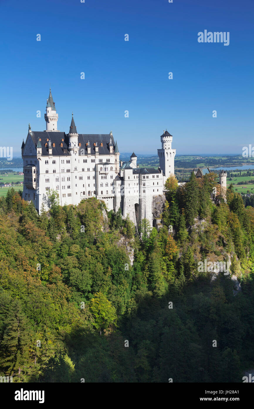Le château de Neuschwanstein, Fussen, Allgau, Allgau Alpes, Bavaria, Germany, Europe Banque D'Images