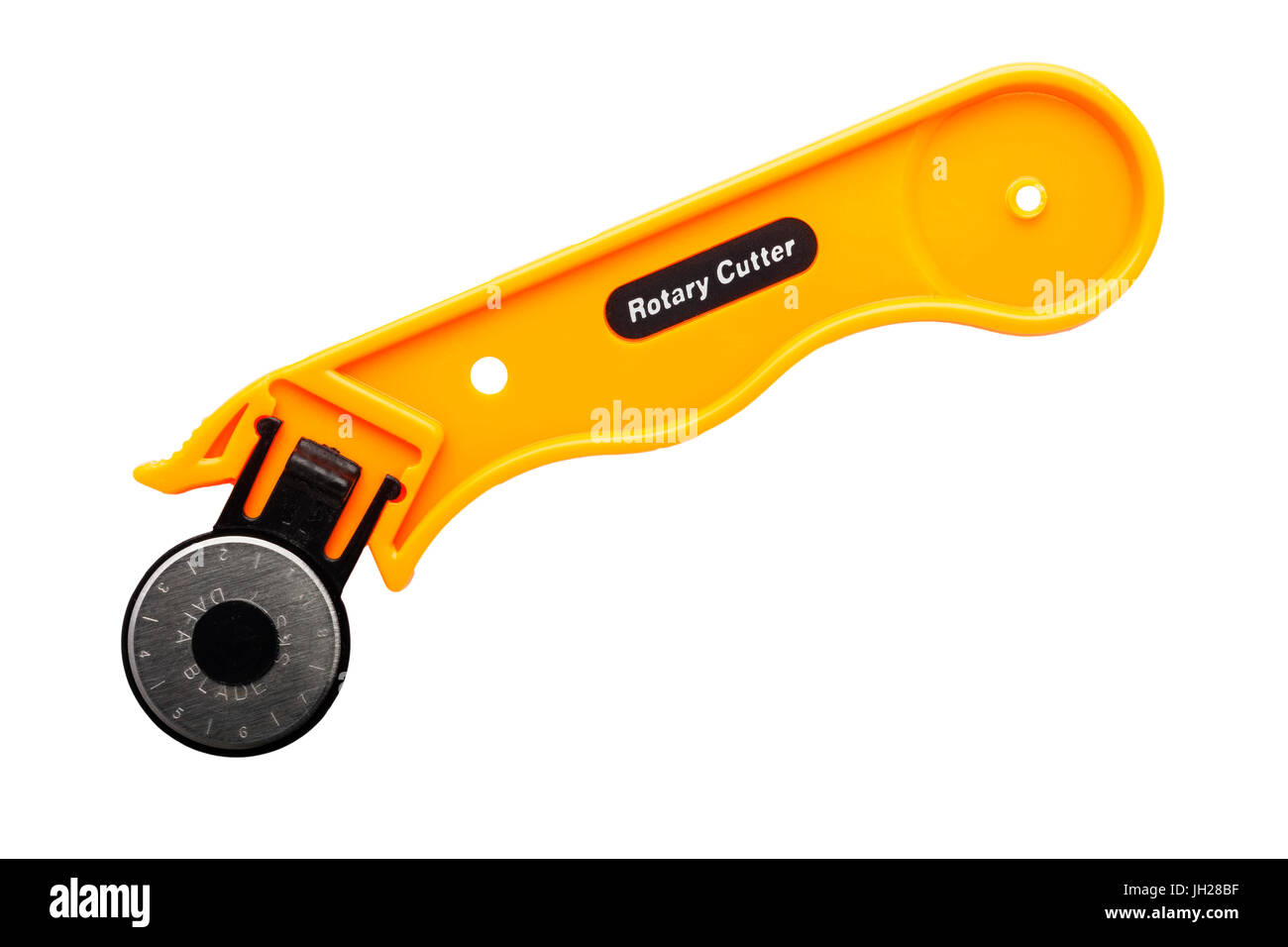 Une faucheuse rotative sur un fond blanc Banque D'Images