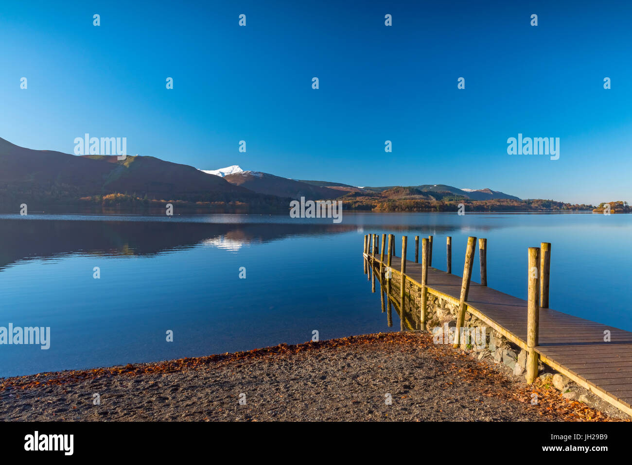 Ashness Jetty, Derwentwater, Keswick, Parc National de Lake District, Cumbria, Angleterre, Royaume-Uni, Europe Banque D'Images