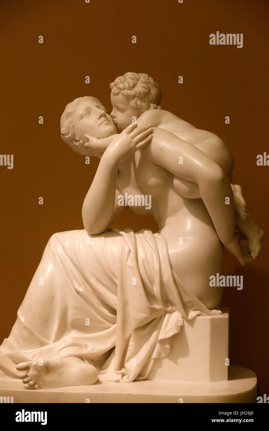 Le Victoria and Albert Museum. Édouard Hodges Baily. L'affection maternelle. 1837. En. United Kingdom. Banque D'Images