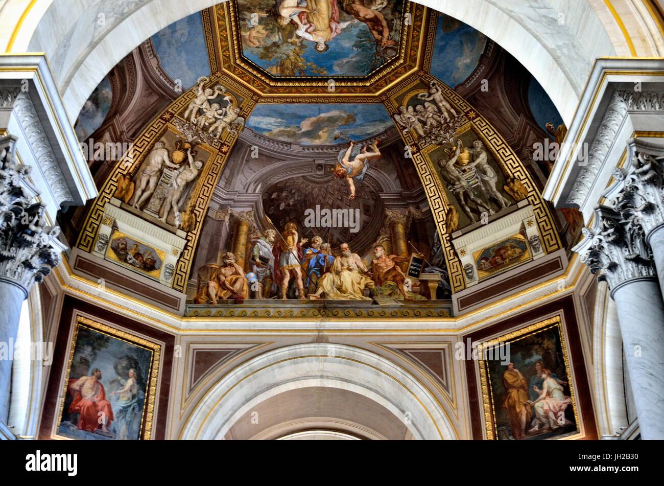 Renaissance Peintures sur le plafond de la basilique St Pierre dans la Cité du Vatican, Rome, Italie Banque D'Images