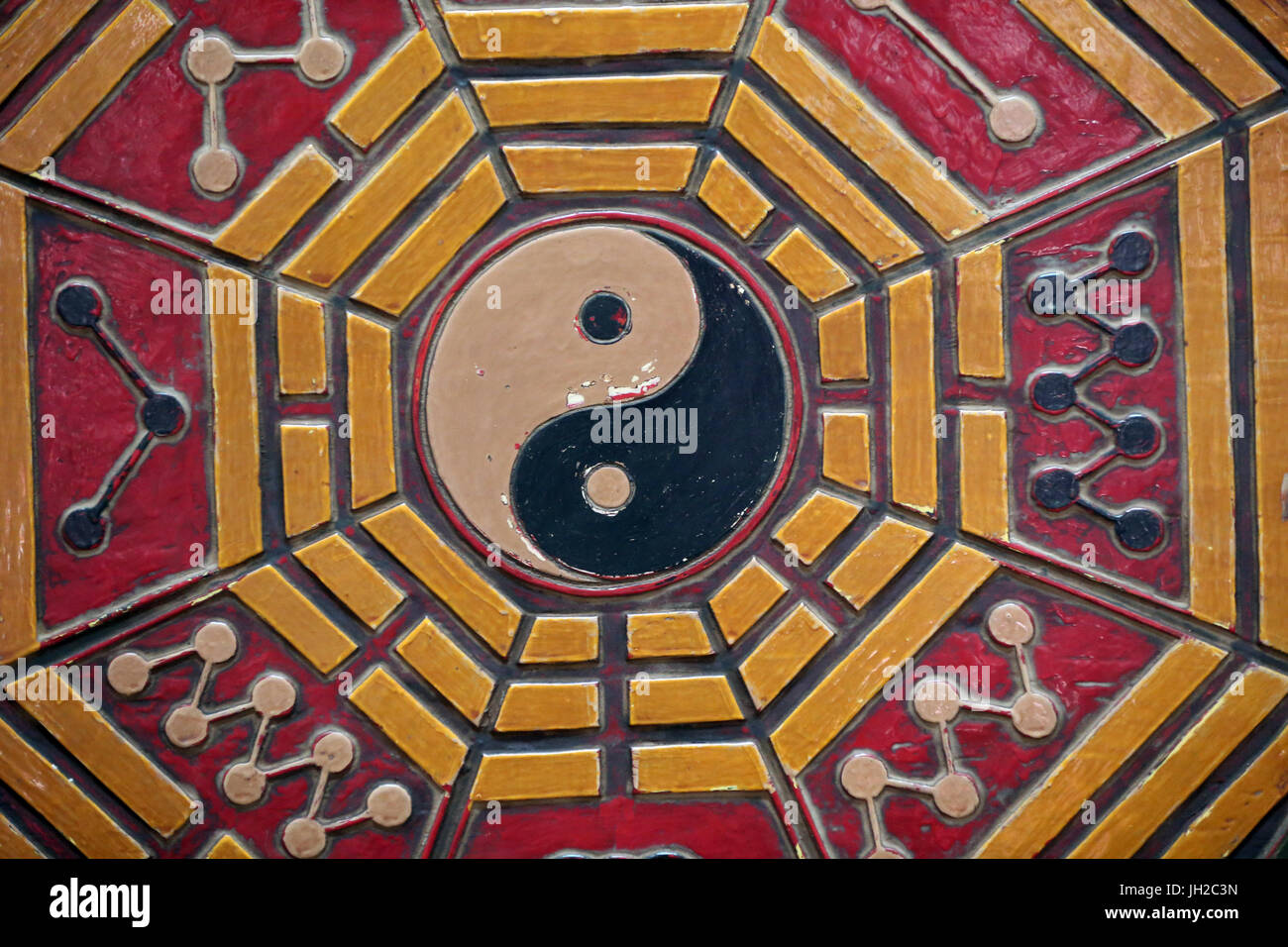 Khanh Van Nam Vien pagode taoïste. Le symbole Yin Yang. Ho Chi Minh Ville. Le Vietnam. Banque D'Images