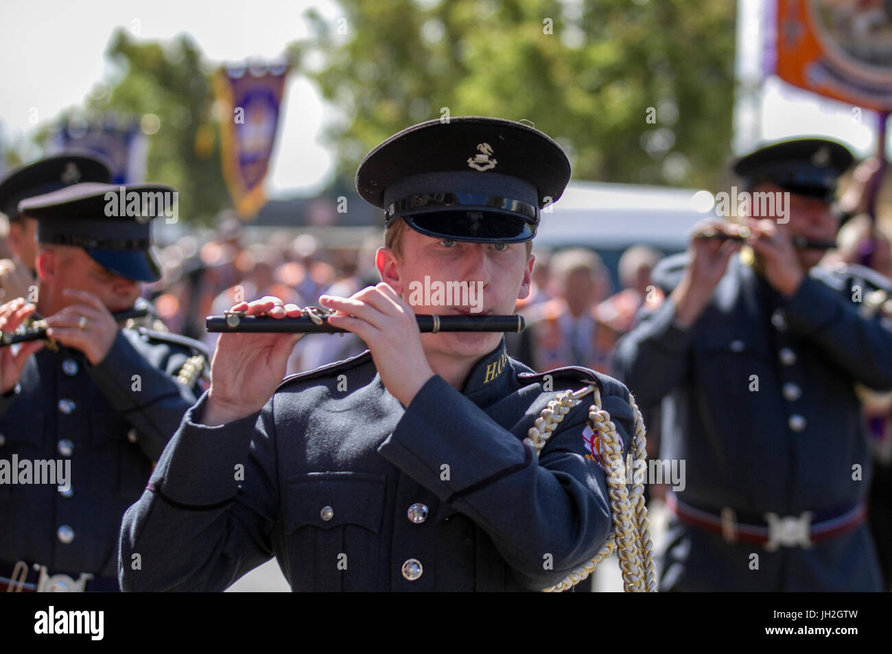 Southport, Merseyside, Royaume-Uni. 12 juillet, 2017. Des célébrations. Un soleil brillant pour les Orangemen's Parade. Credit : MediaWorldImages/Alamy Live News Banque D'Images