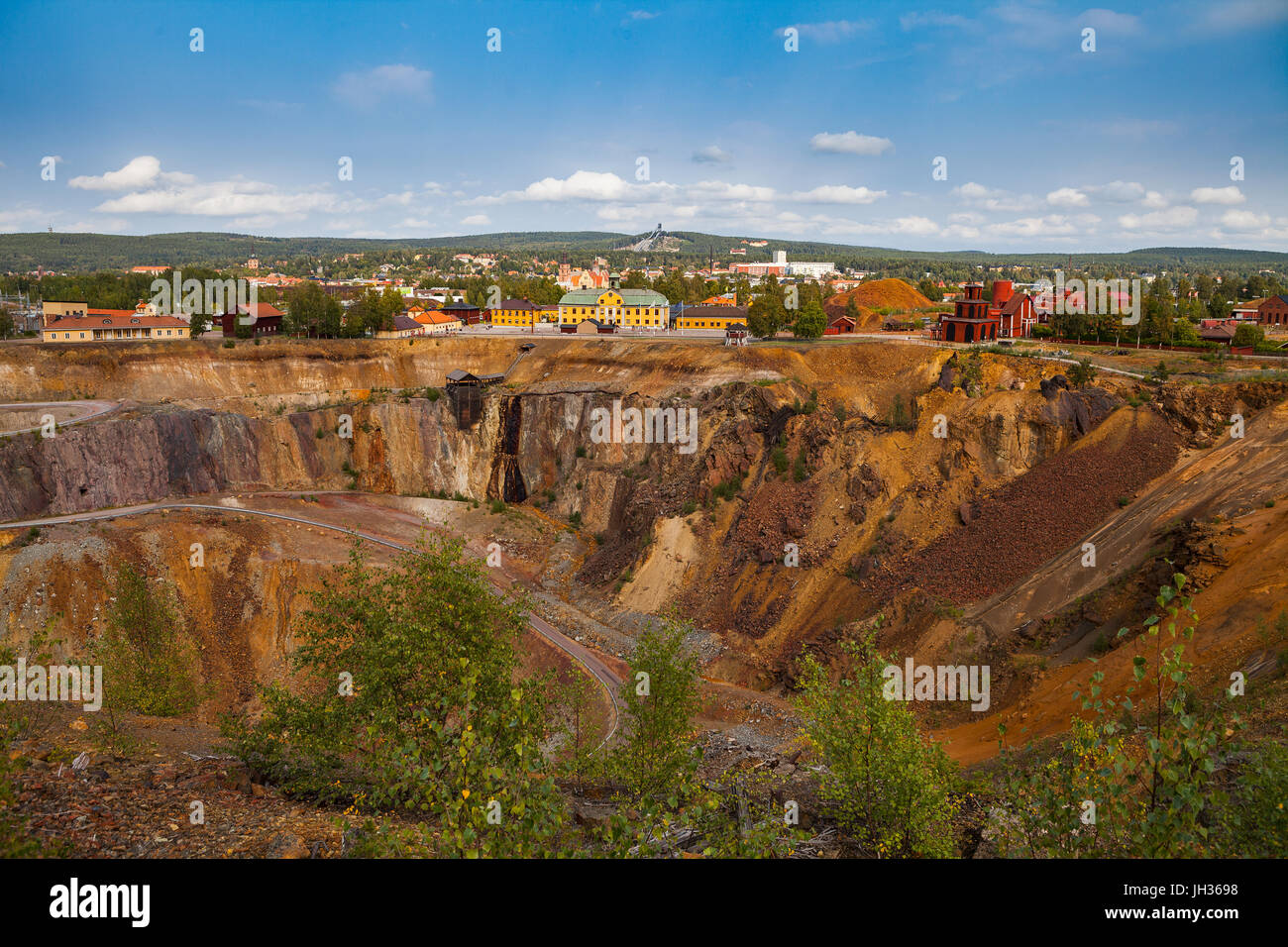 Zone d'exploitation minière de la grande montagne de cuivre de Falun, Suède - UNESCO World Heritage Site. Les sont un exemple exceptionnel d'un ensemble technologique wit Banque D'Images