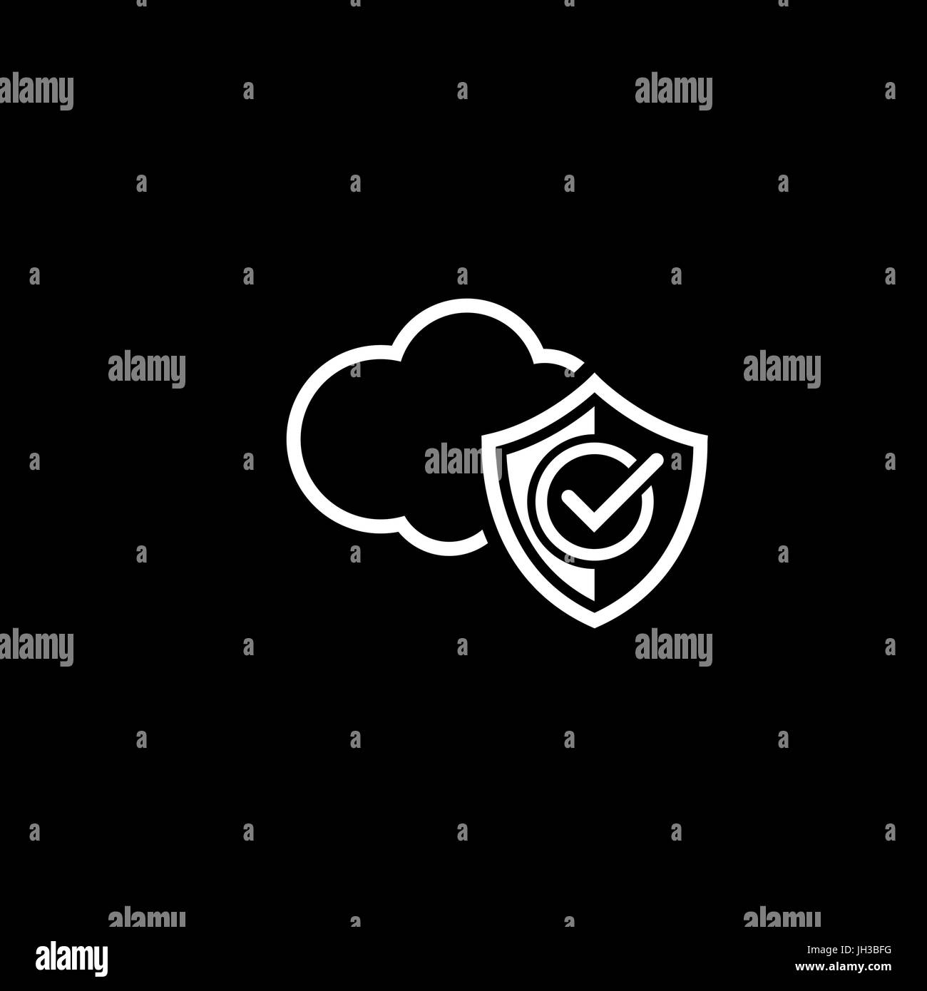 L'icône de sécurité Cloud. Modèle plat. Illustration de Vecteur