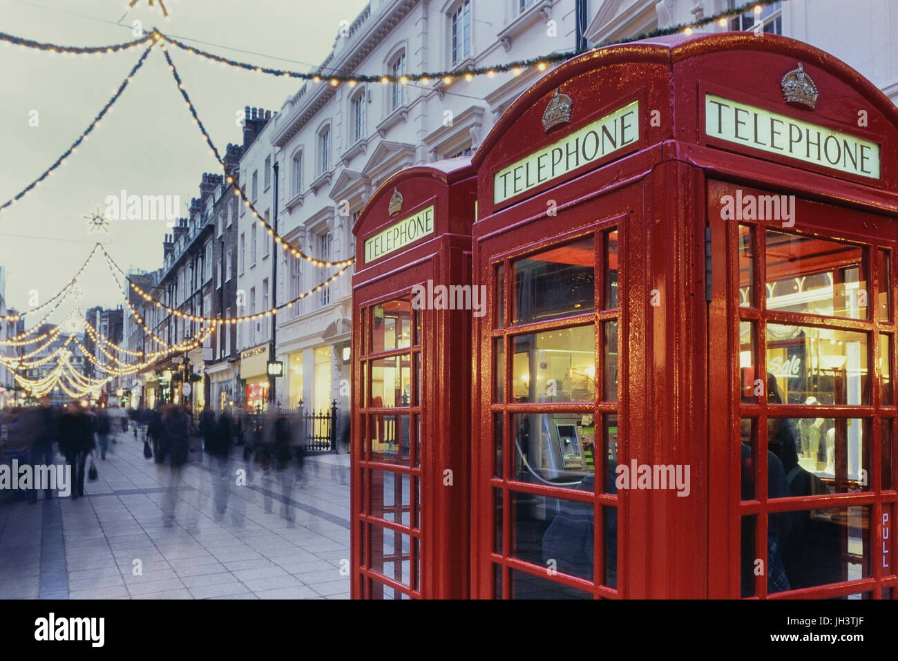 Lumières de Noël traditionnel du Sud, Molten Street, Londres, Angleterre, Royaume-Uni. Circa 1980 Banque D'Images