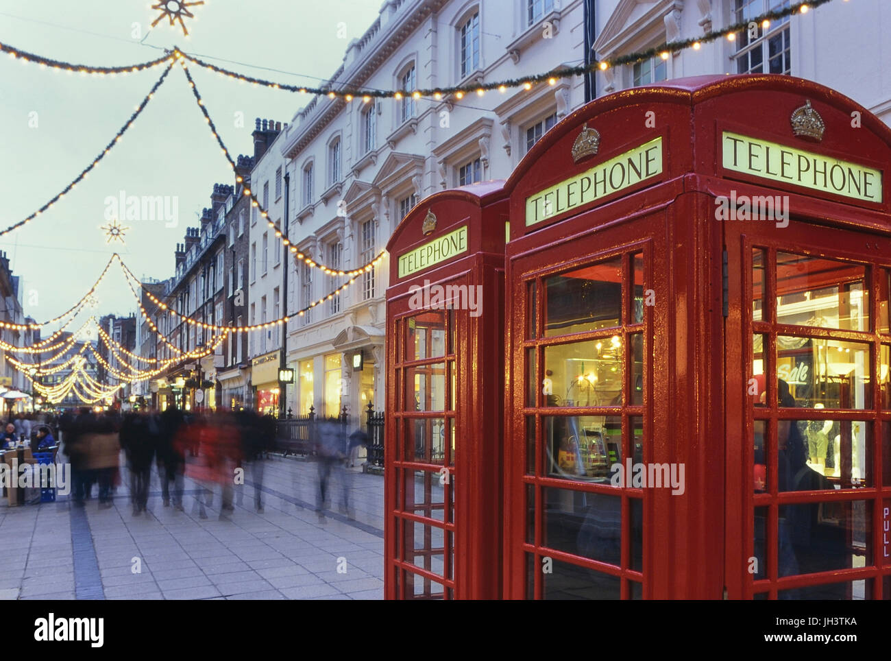 Lumières de Noël traditionnel du Sud, Molten Street, Londres, Angleterre, Royaume-Uni. Circa 1980 Banque D'Images