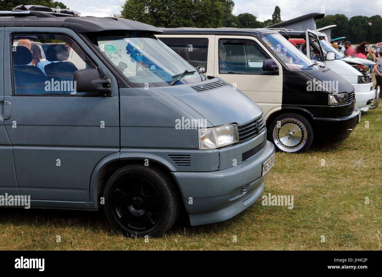 VW T4 camping-cars au Camping-Jam 2017 Banque D'Images
