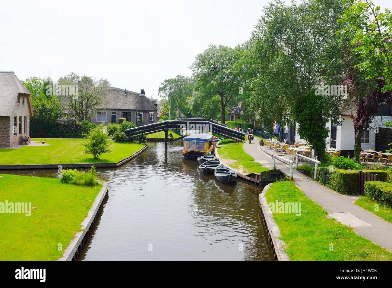 Village de Giethoorn, Hollande - Pays-Bas a également connu comme la Venise de la Hollande. Banque D'Images