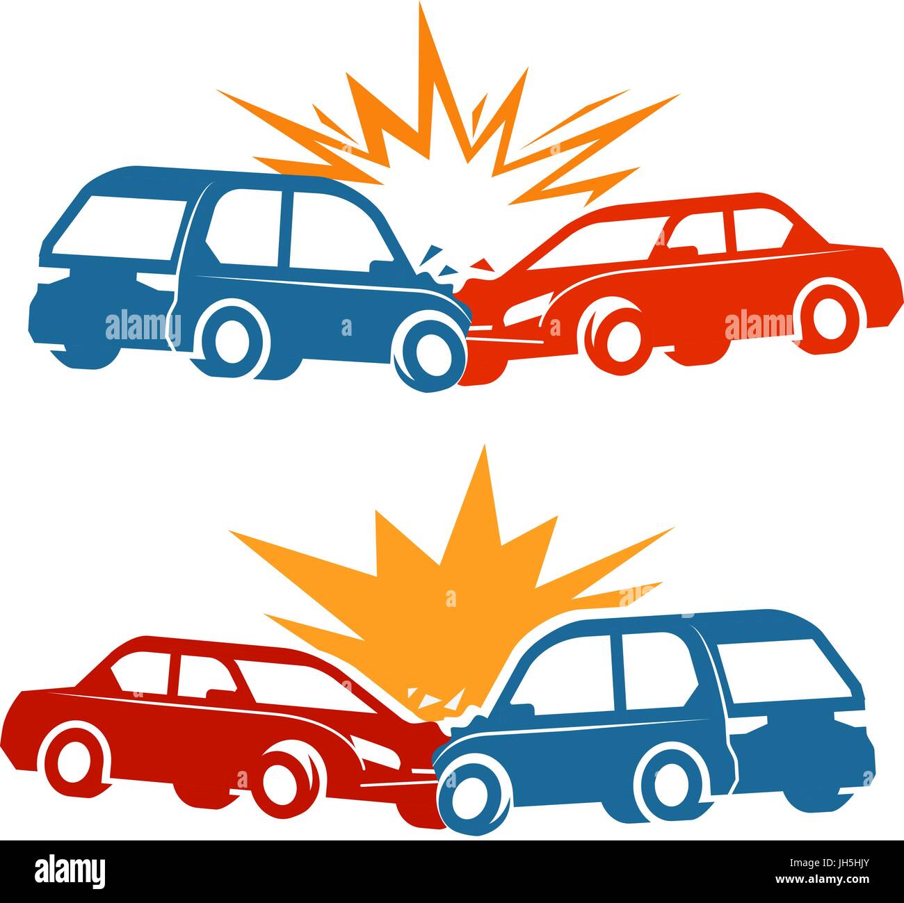 Accident de voiture, accident de la circulation. Vector illustration Illustration de Vecteur