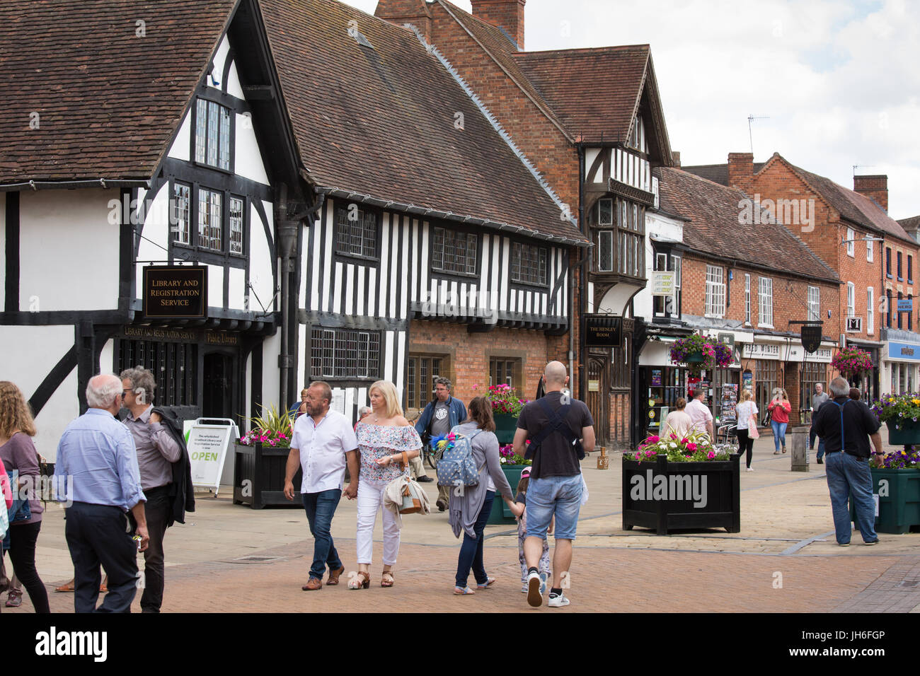 Stratford Upon Avon bibliothèque dans Henley Street, Stratford Upon Avon Banque D'Images