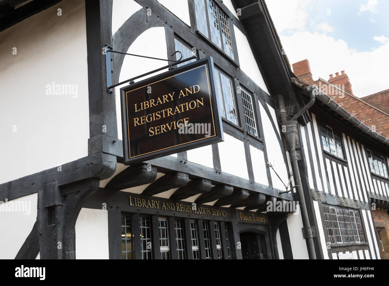 Stratford Upon Avon bibliothèque dans Henley Street, Stratford Upon Avon Banque D'Images