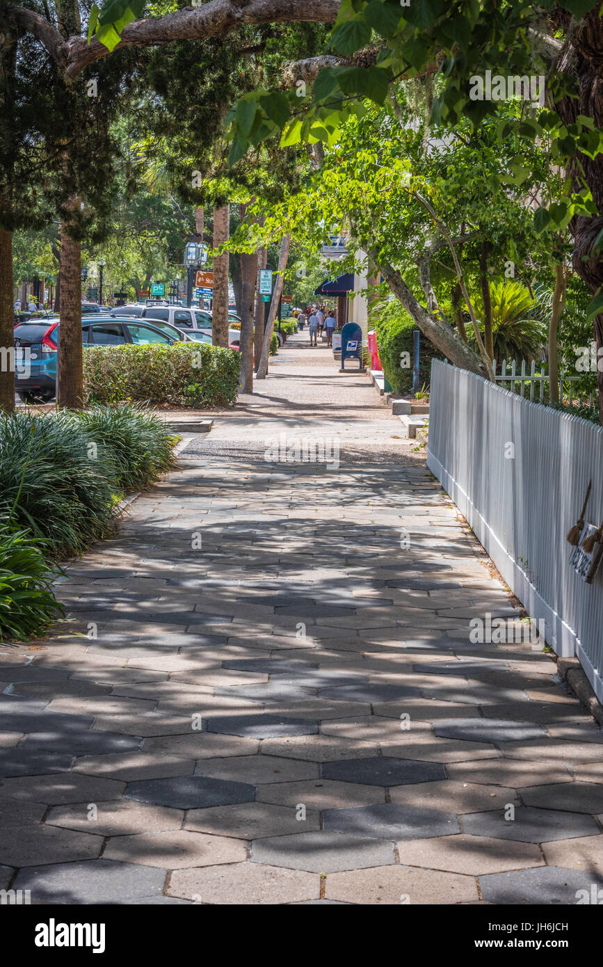 Centre-ville d'Fenandina Beach sur Amelia Island dans le nord-est de la Floride, USA. Banque D'Images