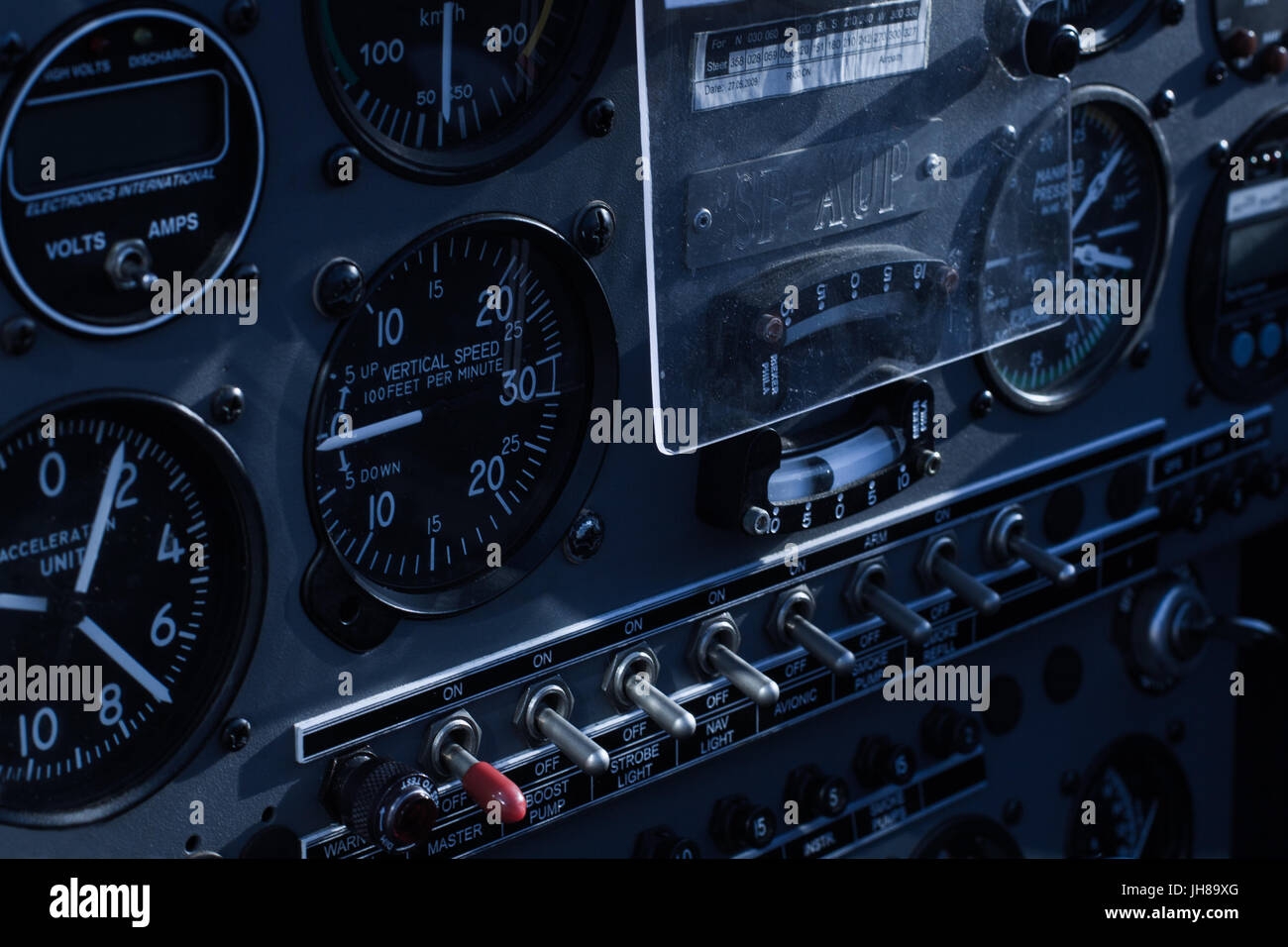> Poste de pilotage intérieur de l'avion, planeur - Cockpit Banque D'Images