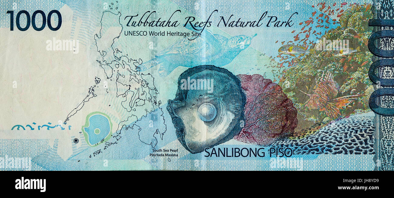 Close-up des Philippines (Philippine peso billets - piso - PHP). De l'argent en billets des design - close up. Banque D'Images