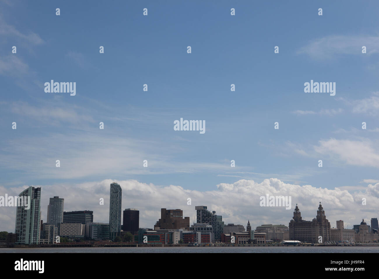 Vue de la ville de Liverpool de la Mersey Banque D'Images