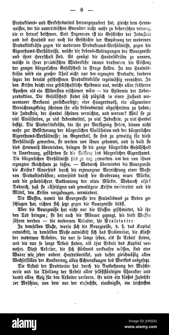 Der kommunistischen Partei manifeste (Marx) 008 Banque D'Images