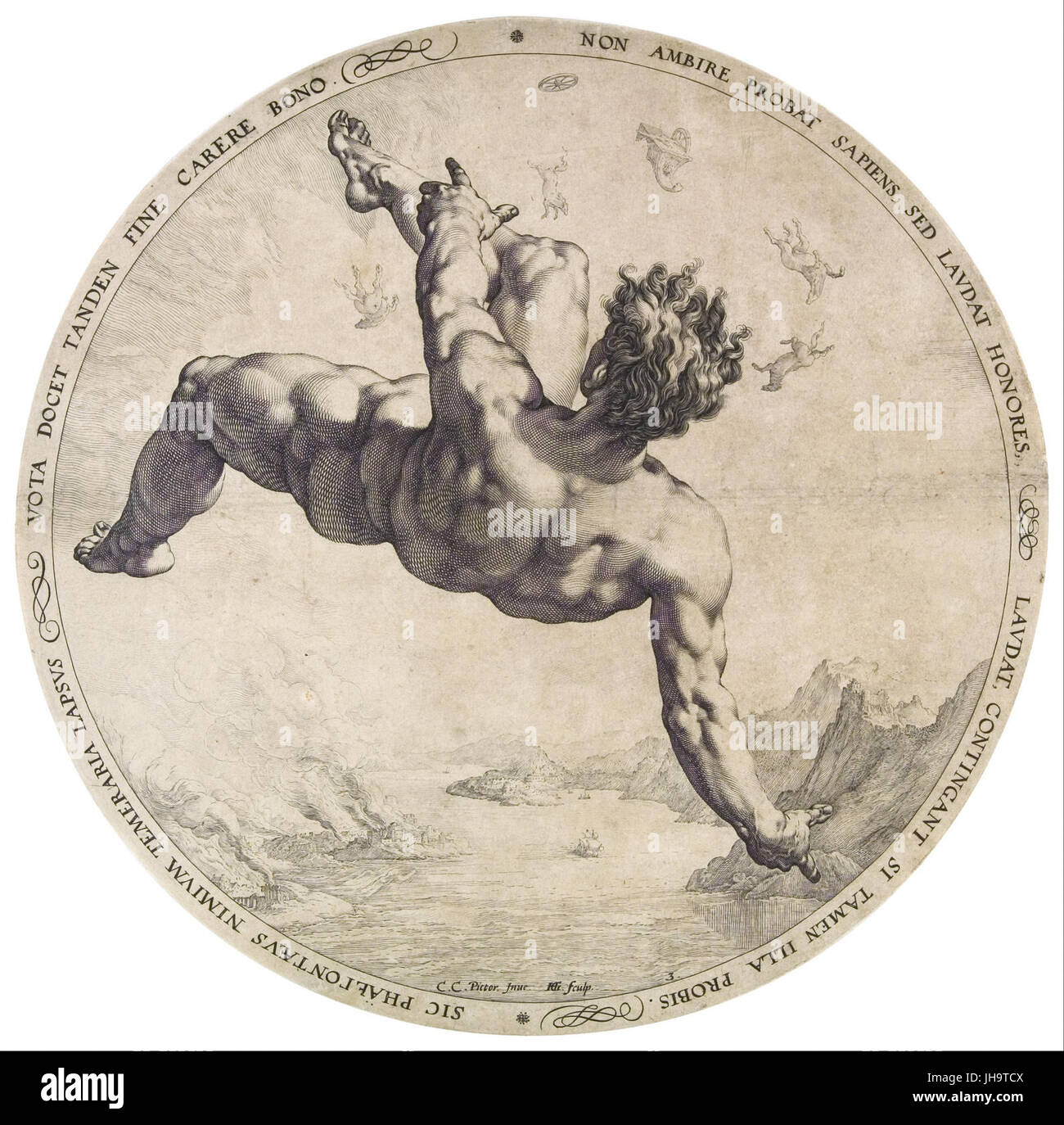 Hendrick Goltzius - Phaethon des 4 Disgracers - série Banque D'Images