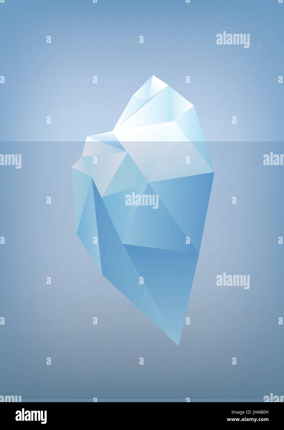 Pointe de l'iceberg -Illustration graphique polygone faible /poly Banque D'Images