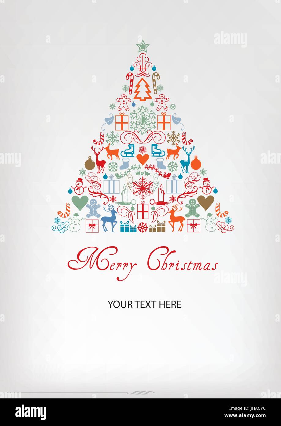 Arbre de Noël - merry chrismas Greeting card Banque D'Images