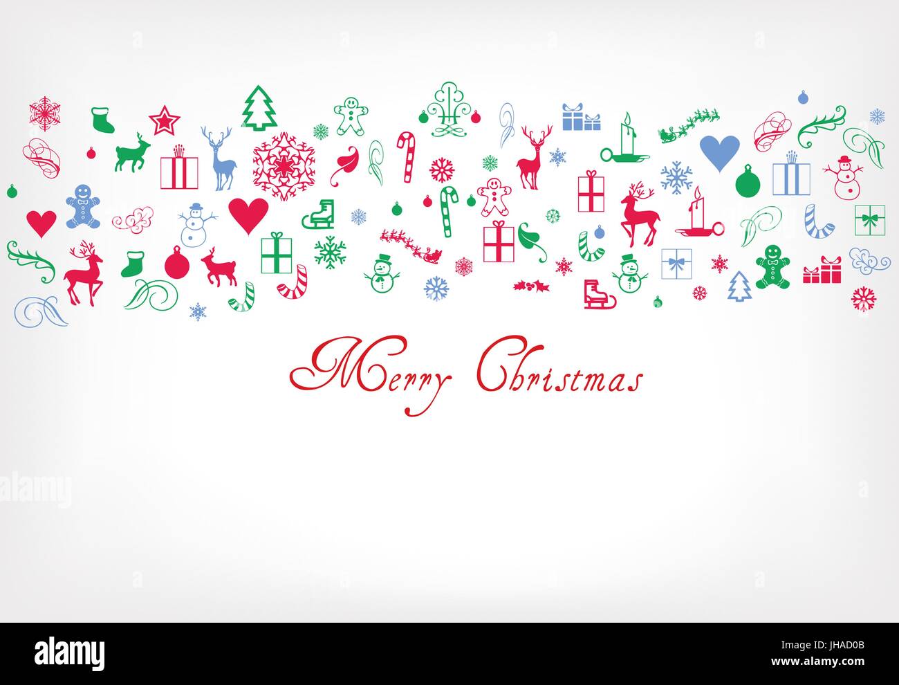 Joyeux Noël - Décoration de Noël cartes de voeux avec texte Banque D'Images