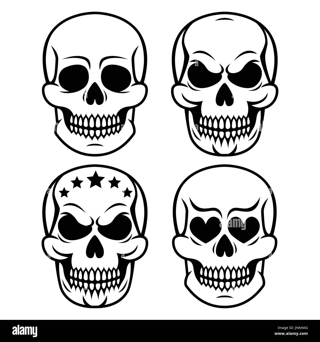 Crâne humain Halloween design - la mort, le Jour des Morts Illustration de Vecteur