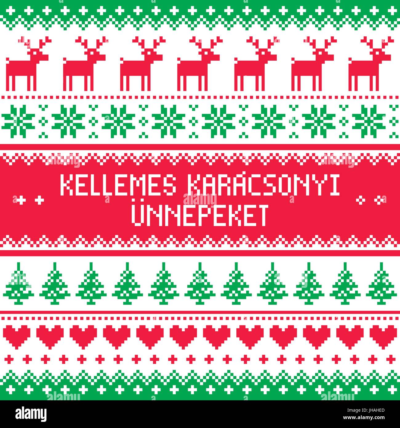 Joyeux Noel En Hongrois Kellemes Karacsonyi Unnepeket Pattern Image Vectorielle Stock Alamy
