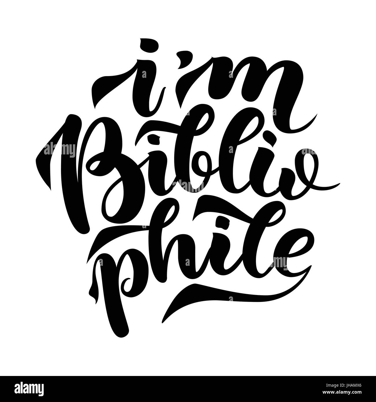 Je suis bibliophile citations lettrage, vector illustration isolé sur fond blanc Illustration de Vecteur