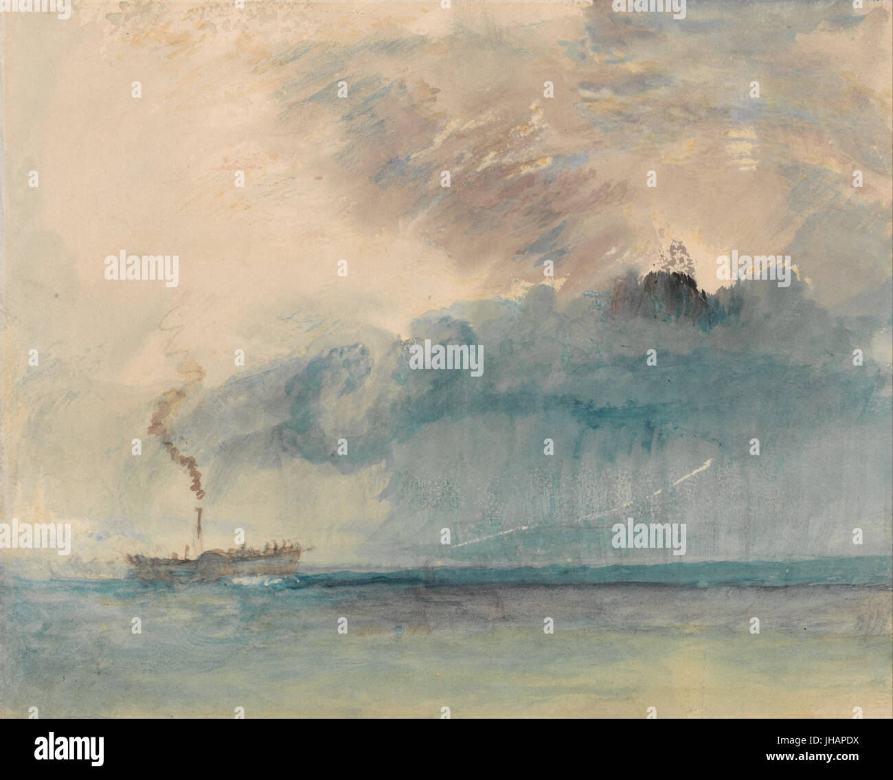 Joseph Mallord William Turner - un bateau à vapeur à aubes dans une tempête - Banque D'Images