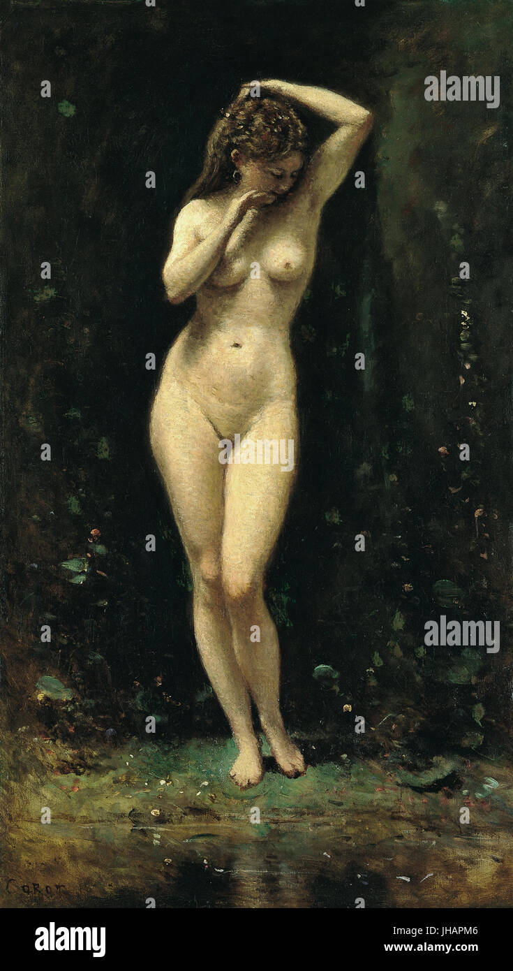Jean-Baptiste Camille Corot - Le Bain de Diane (La Fontaine) Banque D'Images