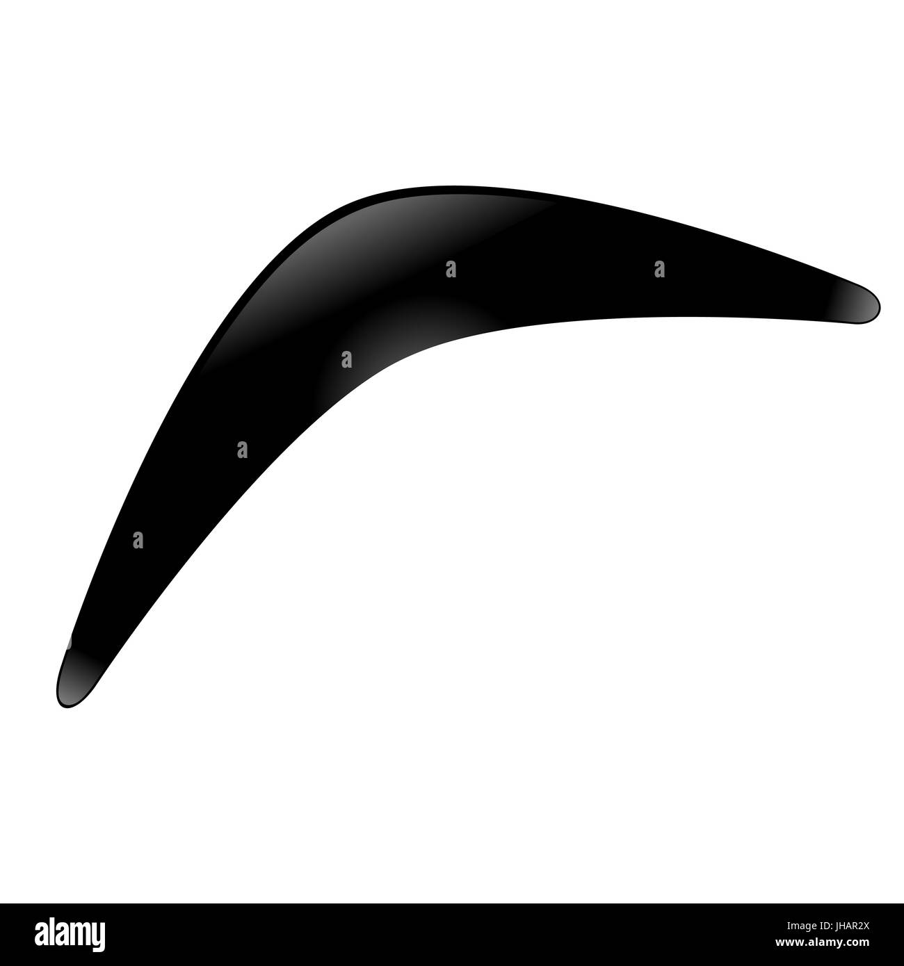 Boomerang australien. Boomerang noir sur fond blanc. Vector illustration de l'esprit d'une arme. Vecteur Stock Banque D'Images