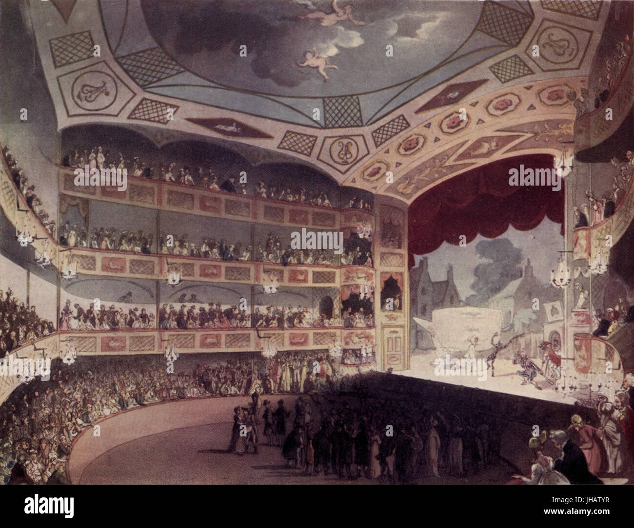 Une illustration du 'Microcosme de Londres', représentant le Royal Circus, un lieu de divertissement emblématique de Londres au XVIIIe siècle. Banque D'Images