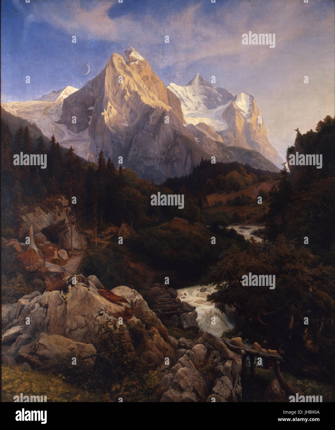 Johann Wilhelm Schirmer - le Wetterhorn - Banque D'Images