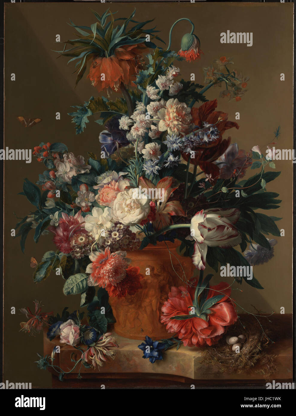 Tableau Impressionniste Fleurs Viburnum (boules De Neige) - Huile Sur Toile 33x22 Cm, Signé, Excellent état