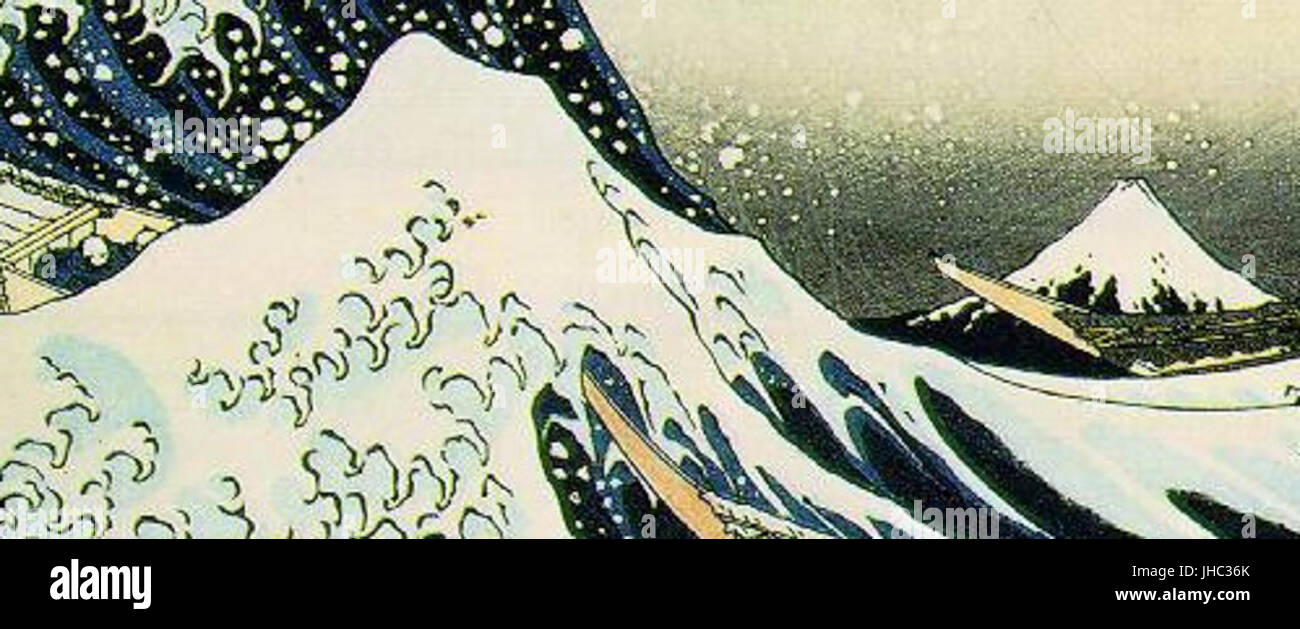 À Kanagawa oki nami-ura - 2 ou 2 vagues Fuji Banque D'Images