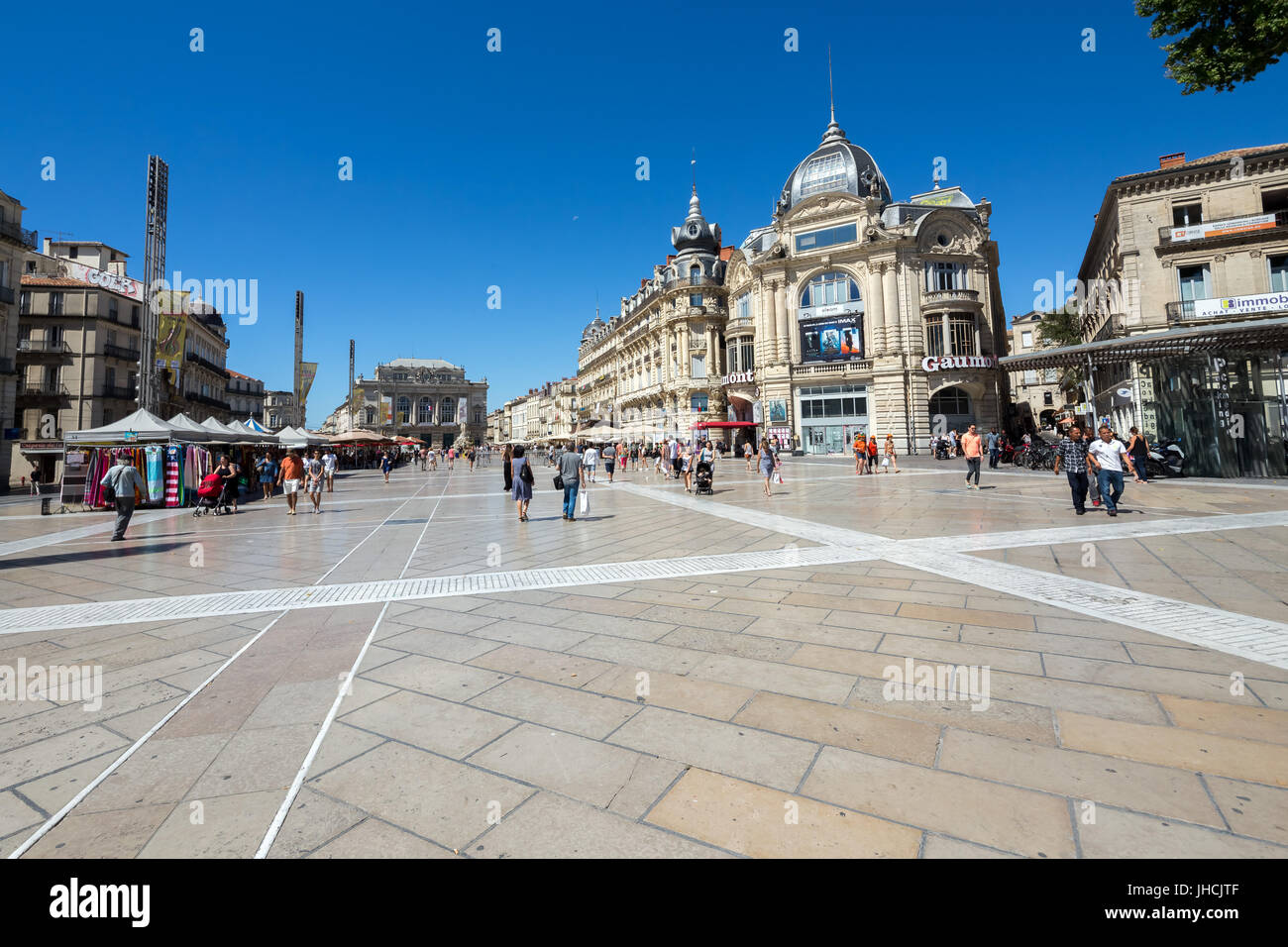 Place de la comédie à Montpellier, occitane, France, Banque D'Images