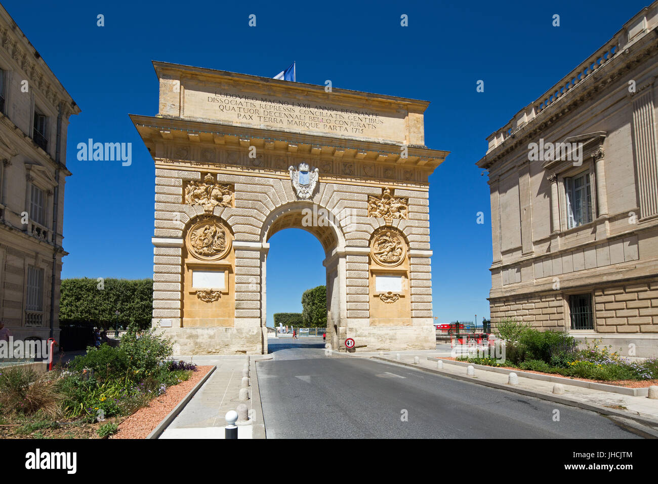 L'Arc de Triomphe à Montpellier, occitane, France. Banque D'Images