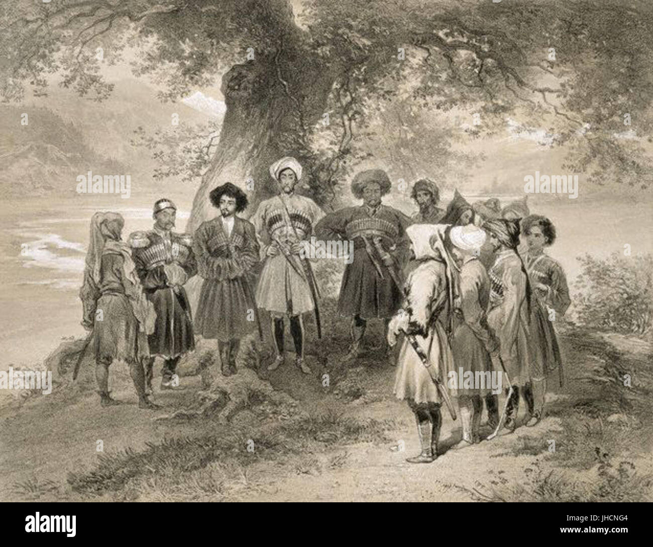 Grigory Gagarin. Lithographie de soldats Banque D'Images