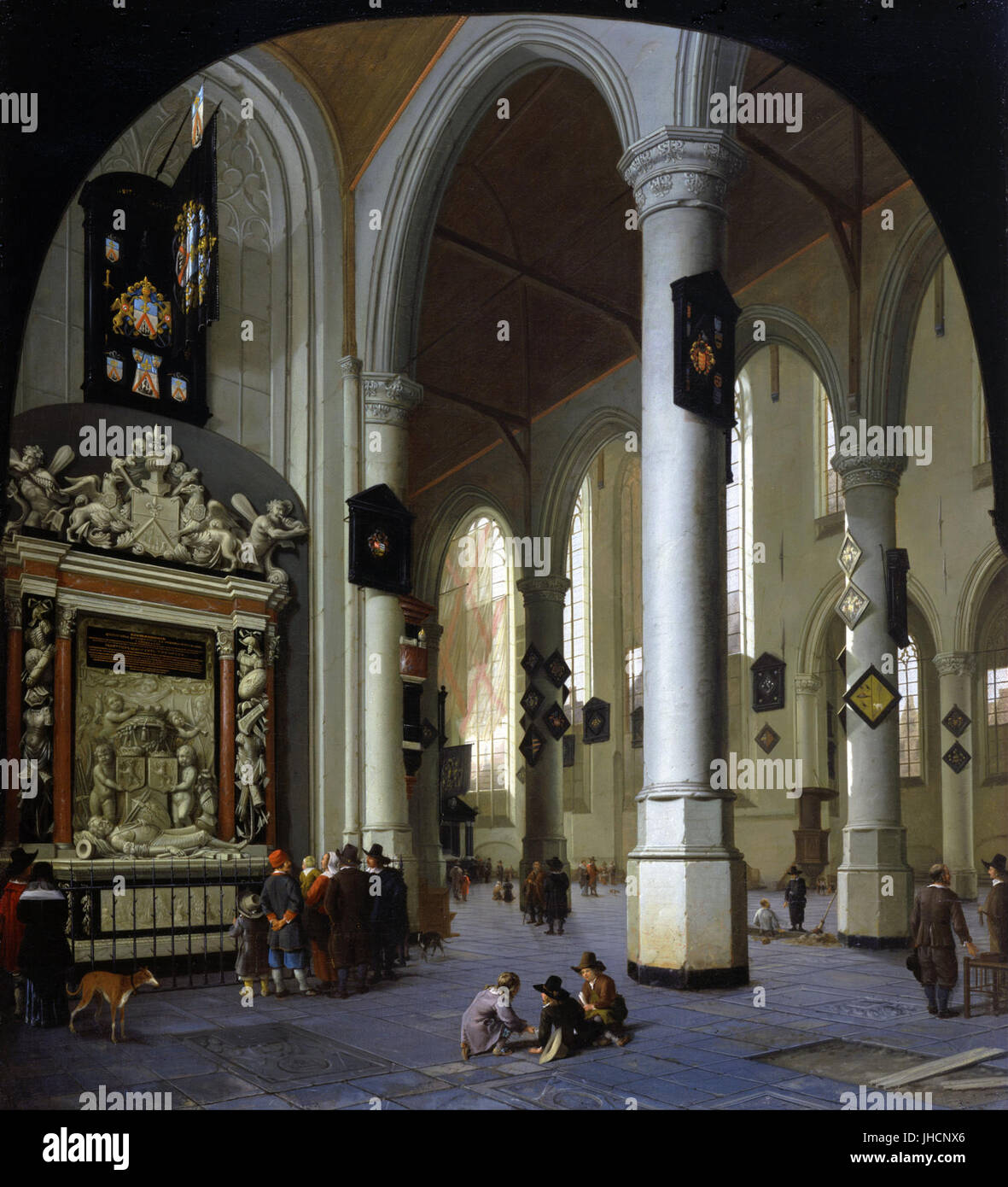 Hendrik van Vliet - Vieille Église de Delft avec le tombeau de l'amiral Tromp - Banque D'Images