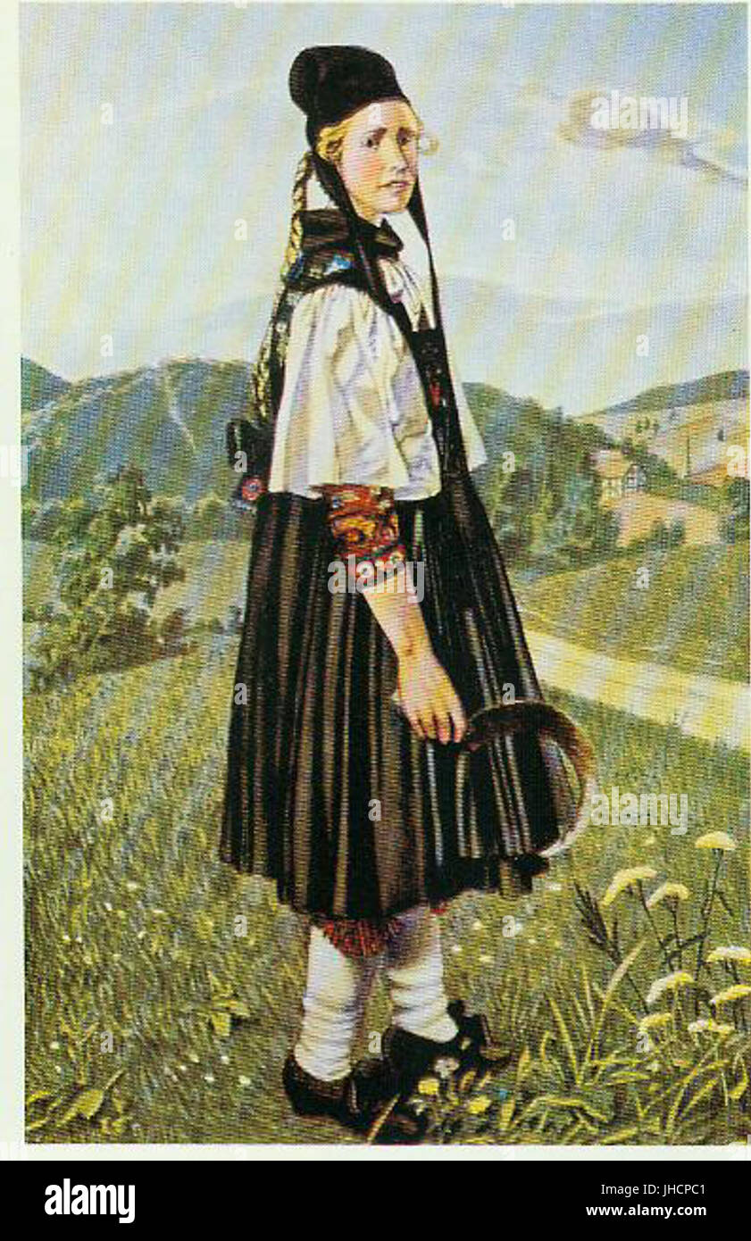 Faune et flore du pays Erntetracht Wommelshausen aus Banque D'Images