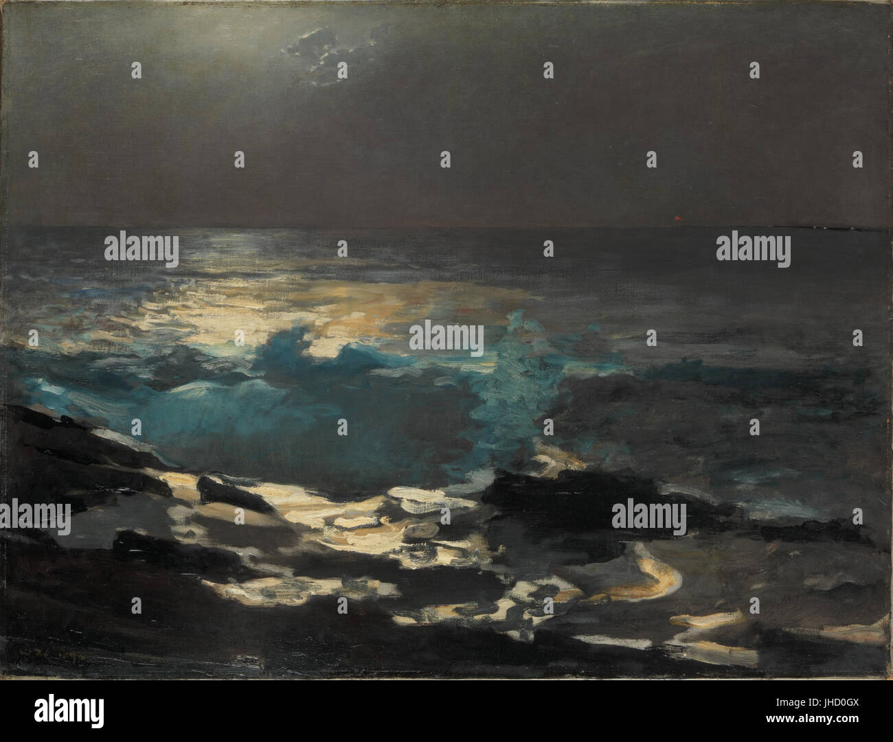 Winslow Homer - clair de lune, la lumière de l'île de bois Banque D'Images