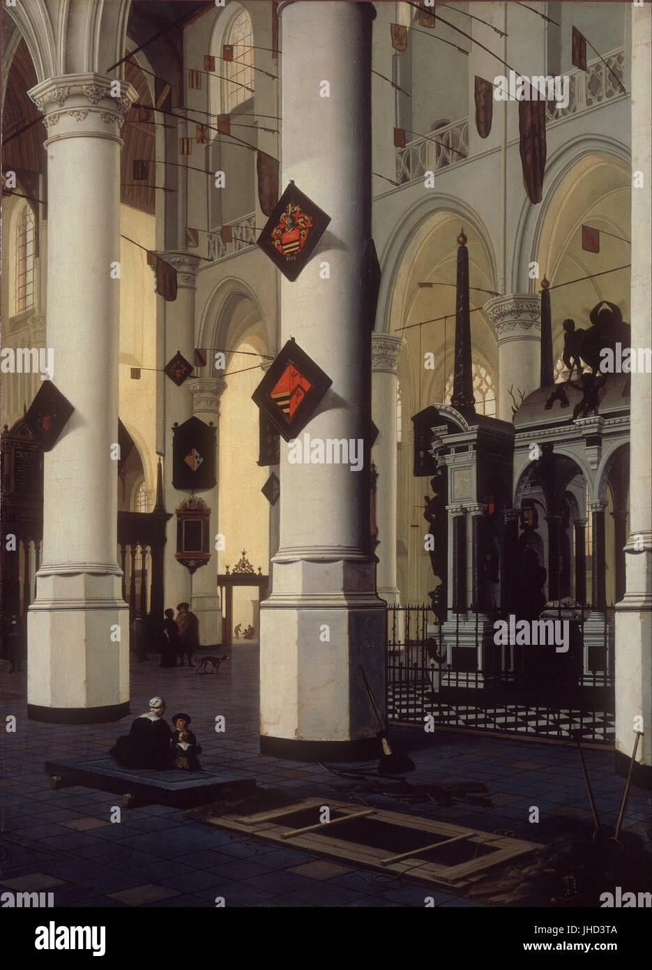(Hendrick Cornelisz. van Vliet) - l'intérieur de la Nouvelle Église de Delft, avec le tombeau de Guillaume le Taciturne - Banque D'Images