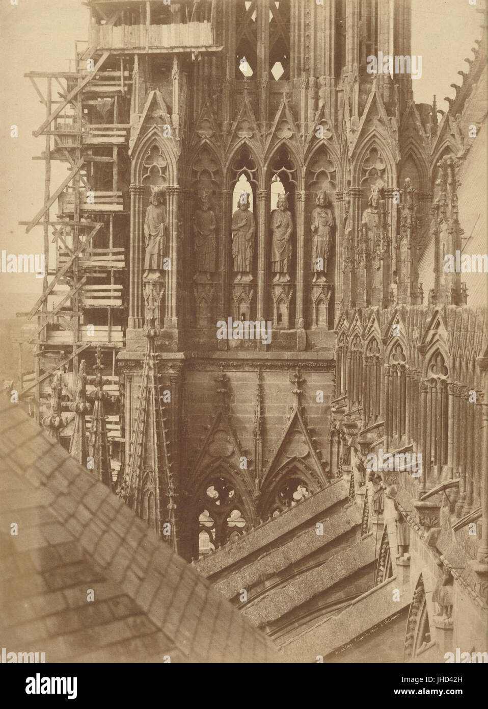 Henri Le Secq (Français - Tour des rois à Reims - Banque D'Images