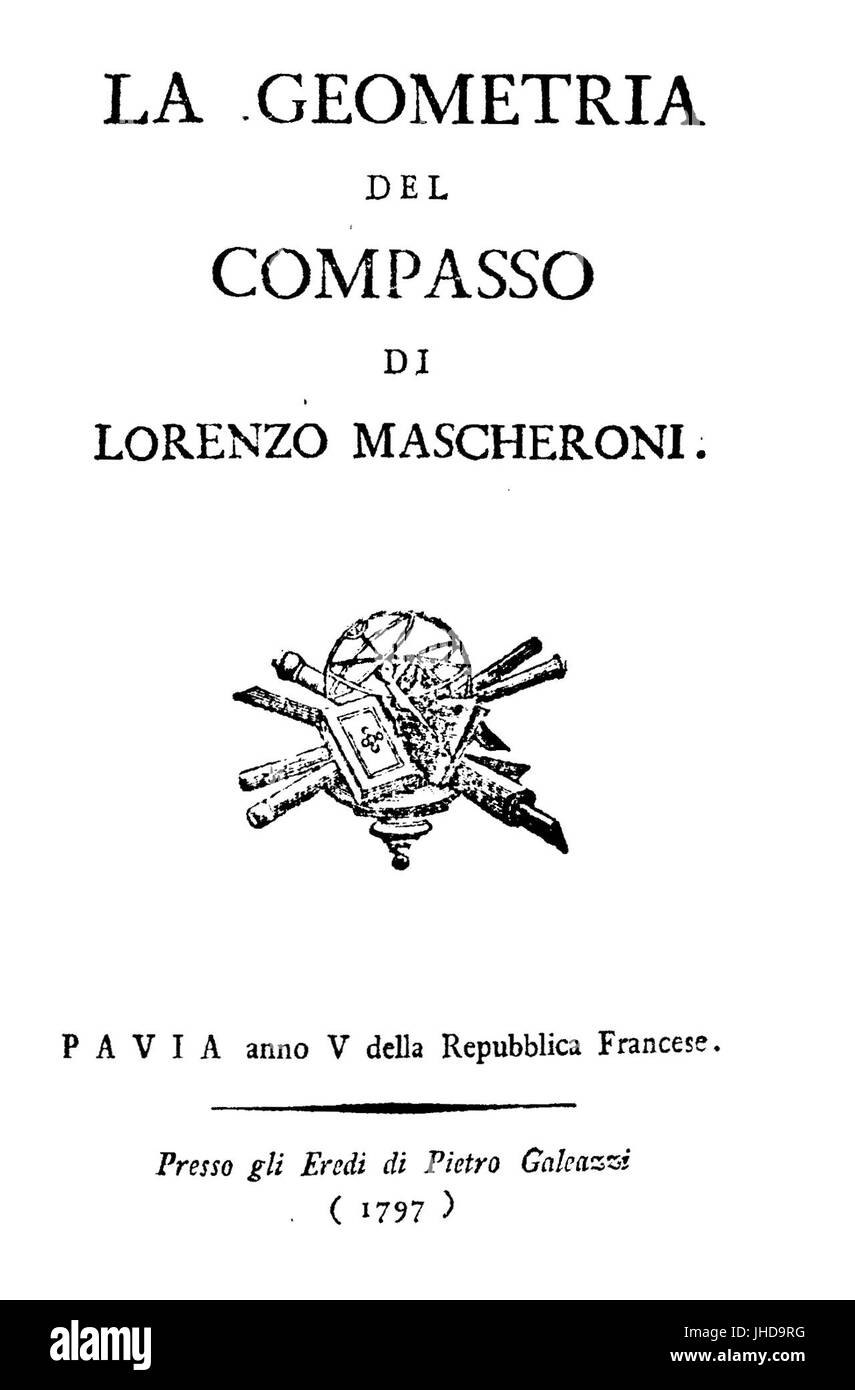 Mascheroni - Geometria del compasso, anno V della Repubblica francese 1797 - 1415055 Banque D'Images