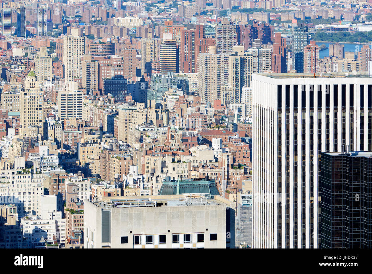 New York City midtown et uptown skyline vue aérienne avec des gratte-ciel dans une journée ensoleillée Banque D'Images
